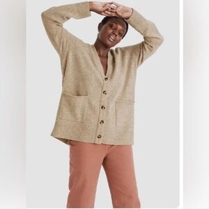 Madewell‎ cardigan 100% Merino wool size XS beige buttons knit preppy school